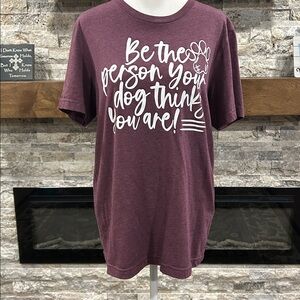 Bella Canvas Burgundy Tee with White Label size medium NWOT